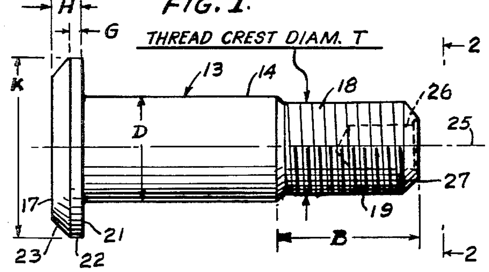 Elevation of a pin.