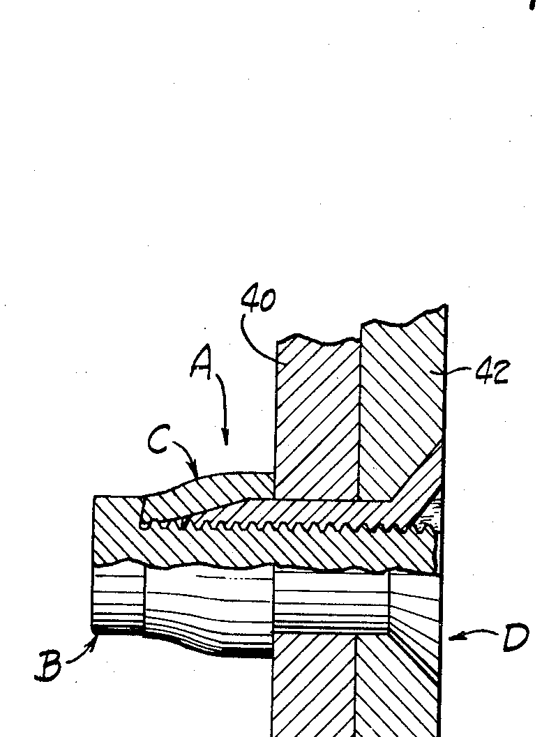 View similar to Fig. 3 but showing the fastener in operation fixedly securing the members together.