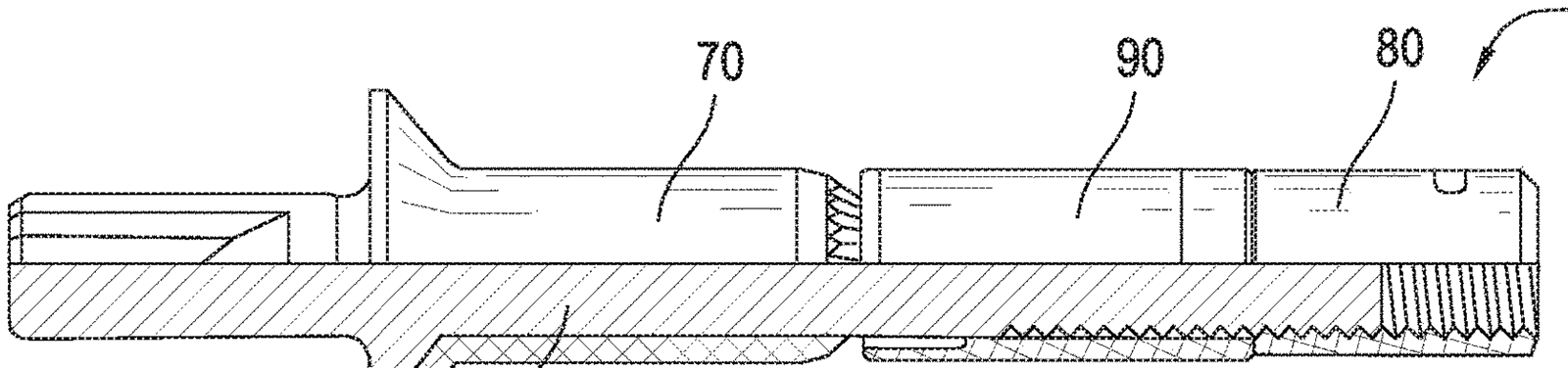 Prior art assembled OSI blind fastener including a bolt, a nut, a sleeve and a body (side elevational view, partially in section).