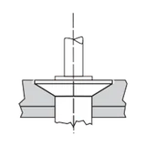 CherryMAX: 120° Flush: A large diameter, shallow flush head providing a wide bearing area in thin top sheet applications. Available in oversize only.